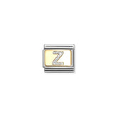 Nomination COMPOSABLE CLASSIC GLITZER-BUCHSTABEN Element aus Edelstahl, mit Emaille und 18kt Gelbgold verziert (26_Z)